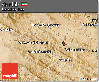 Satellite Map of Gerdāb