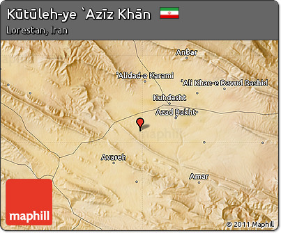 Satellite Map of Kūtūleh-ye `Azīz Khān