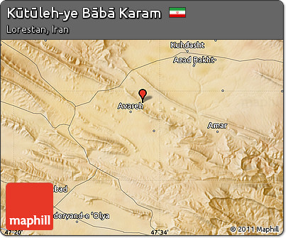 Satellite Map of Kūtūleh-ye Bābā Karam