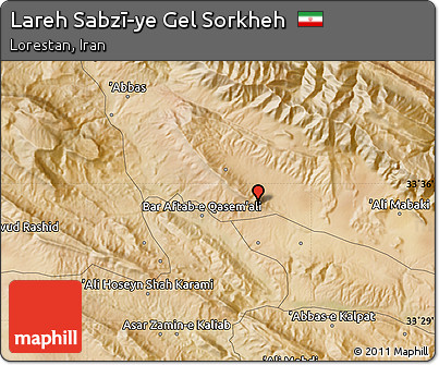 Satellite Map of Lareh Sabzī-ye Gel Sorkheh