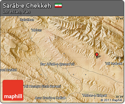 Satellite Map of Sarāb-e Chekkeh