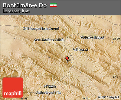 Satellite Map of Bontūmān-e Do