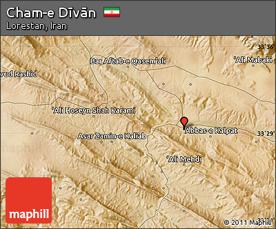 Satellite Map of Cham-e Dīvān