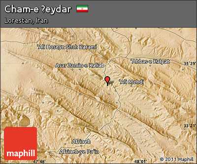 Satellite Map of Cham-e Ḩeydar