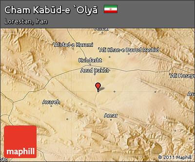 Satellite Map of Cham Kabūd-e `Olyā