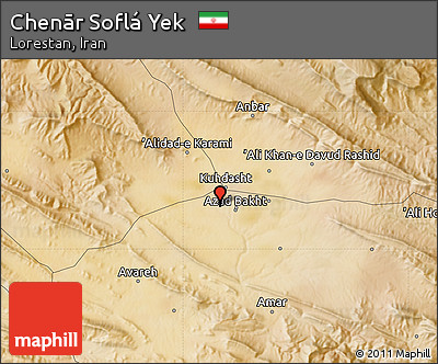 Satellite Map of Chenār Soflá Yek
