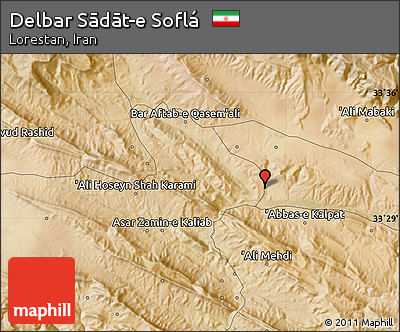 Satellite Map of Delbar Sādāt-e Soflá