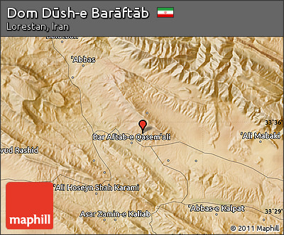 Satellite Map of Dom Dūsh-e Barāftāb