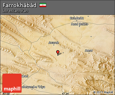 Satellite Map of Farrokhābād