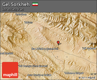 Satellite Map of Gel Sorkheh