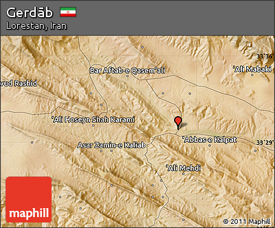 Satellite Map of Gerdāb
