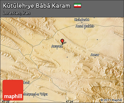 Satellite Map of Kūtūleh-ye Bābā Karam
