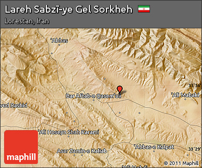 Satellite Map of Lareh Sabzī-ye Gel Sorkheh