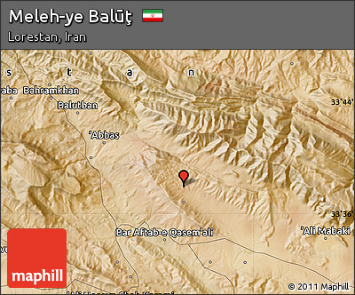 Satellite Map of Meleh-ye Balūţ