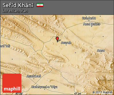 Satellite Map of Sefīd Khānī