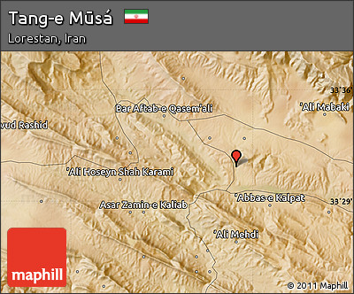 Satellite Map of Tang-e Mūsá