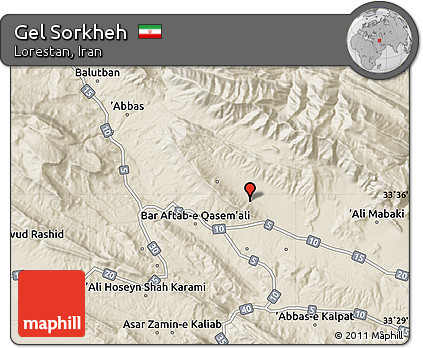 Shaded Relief Map of Gel Sorkheh