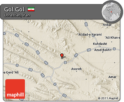 Shaded Relief Map of Gol Gol