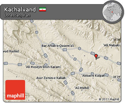 Shaded Relief Map of Kachalvand