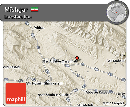 Shaded Relief Map of Mīshgar