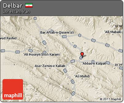 Shaded Relief Map of Delbar