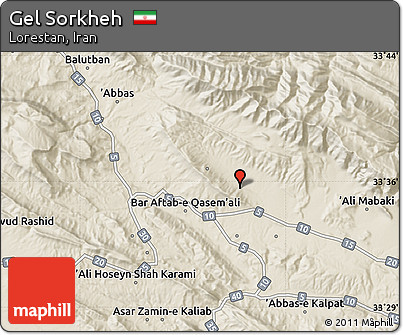 Shaded Relief Map of Gel Sorkheh