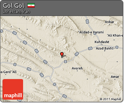 Shaded Relief Map of Gol Gol