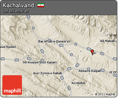 Shaded Relief Map of Kachalvand