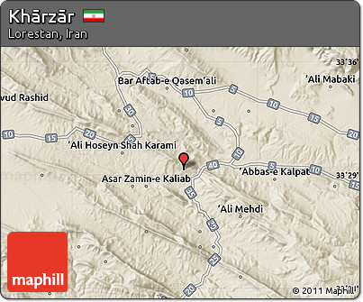 Shaded Relief Map of Khārzār