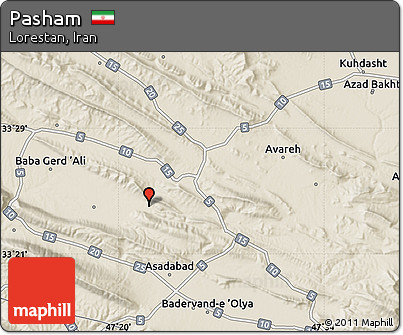 Shaded Relief Map of Pasham