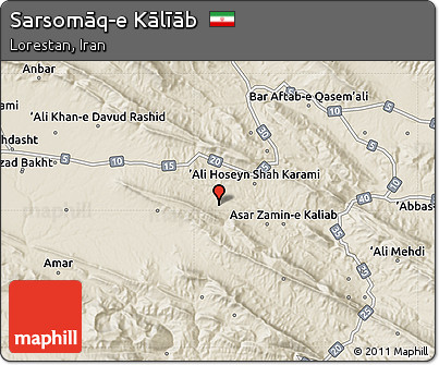 Shaded Relief Map of Sarsomāq-e Kālīāb