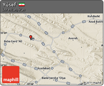 Shaded Relief Map of Yūsef