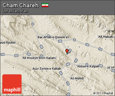 Shaded Relief Map of Cham Chareh