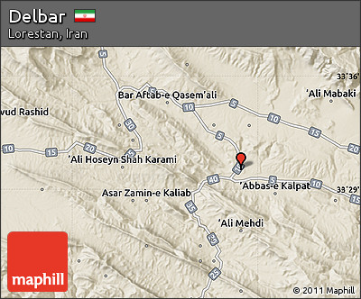 Shaded Relief Map of Delbar