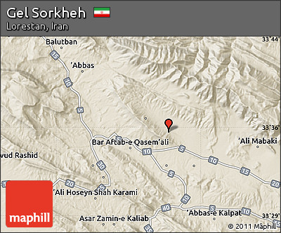 Shaded Relief Map of Gel Sorkheh