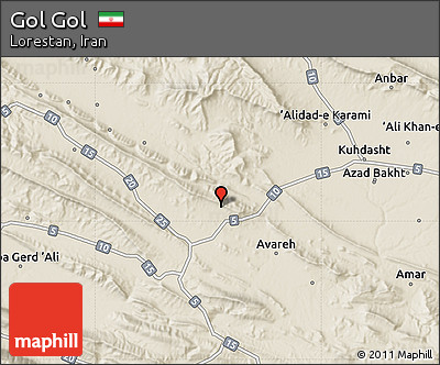 Shaded Relief Map of Gol Gol
