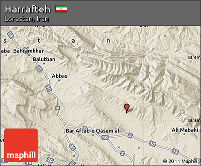 Shaded Relief Map of Harrafteh