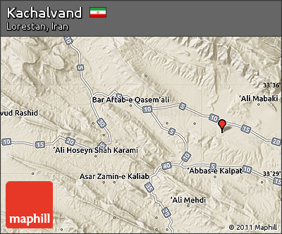 Shaded Relief Map of Kachalvand