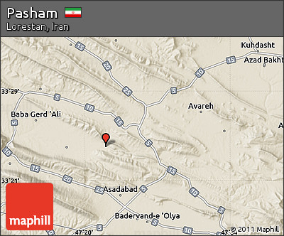 Shaded Relief Map of Pasham