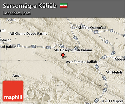 Shaded Relief Map of Sarsomāq-e Kālīāb