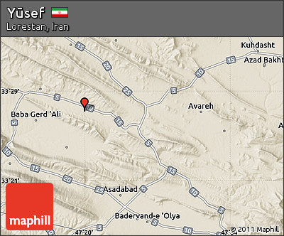 Shaded Relief Map of Yūsef