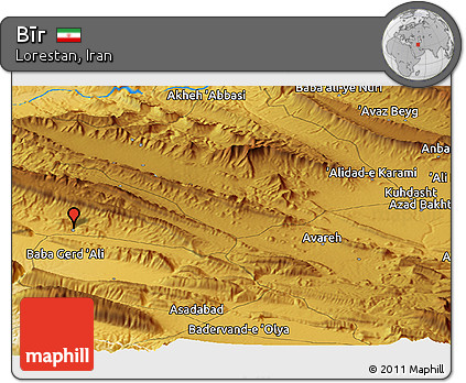 Physical Panoramic Map of Bīr