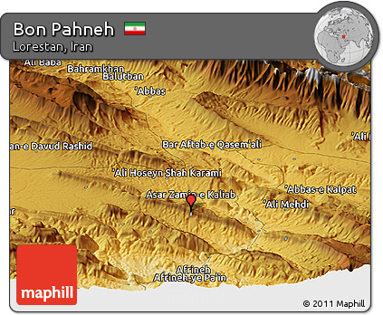 Physical Panoramic Map of Bon Pahneh