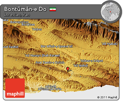 Physical Panoramic Map of Bontūmān-e Do
