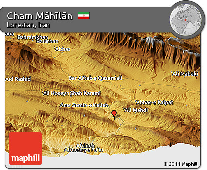 Physical Panoramic Map of Cham Māhīlān