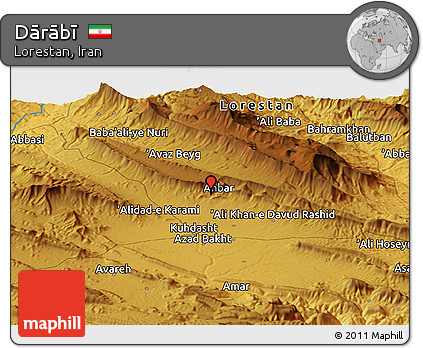 Physical Panoramic Map of Dārābī
