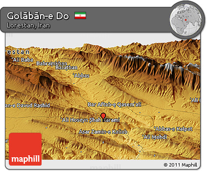 Physical Panoramic Map of Golābān-e Do