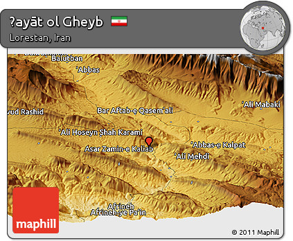 Physical Panoramic Map of Ḩayāt Ol Gheyb
