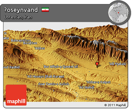 Physical Panoramic Map of Ḩoseynvand