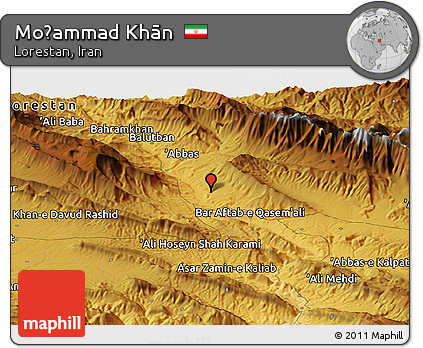 Physical Panoramic Map of Moḩammad Khān